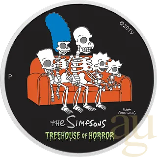 1 Unze Silbermünze Tuvalu The Simpsons - Treehouse of Horror 2022 - coloriert