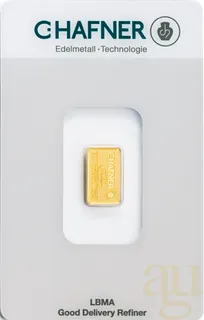 2 Gramm Goldbarren C. Hafner