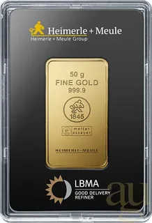 50 Gramm Goldbarren Heimerle + Meule