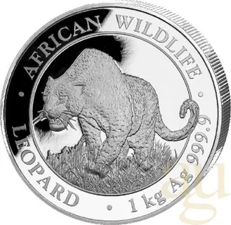 1 Kilogramm Silbermünze Somalia Leopard 2023
