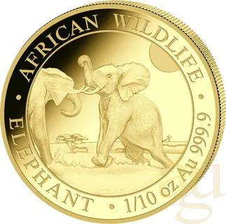 1/10 Unze Goldmünze Somalia Elefant 2024