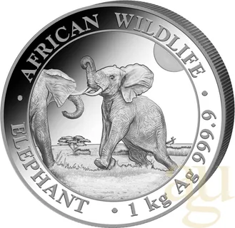 1 Kilogramm Silbermünze Somalia Elefant 2024
