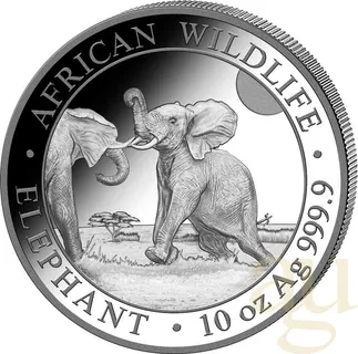10 Unzen Silbermünze Somalia Elefant 2024