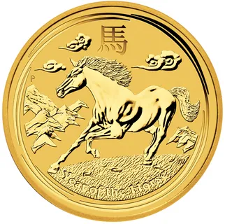 1/10 Unze Goldmünze Australien Lunar II Pferd 2014