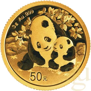 3 Gramm Goldmünze China Panda 2024