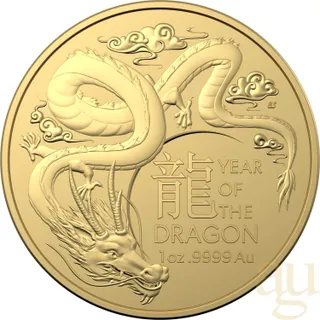 1 Unze Goldmünze Australien RAM Lunar Drache 2024