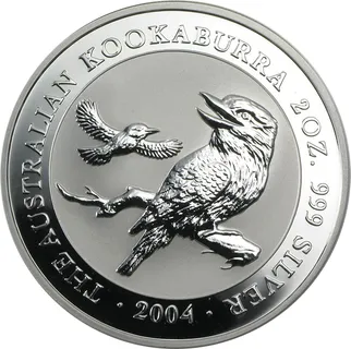 2 Unzen Silbermünze Australien Kookaburra 2004