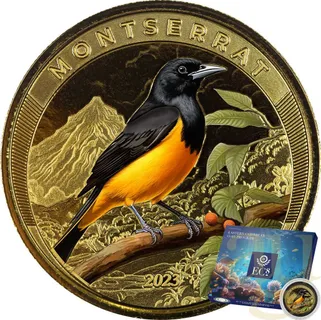 1 Unze Goldmünze EC8 Montserrat - Oriole Bird 2023 - coloriert