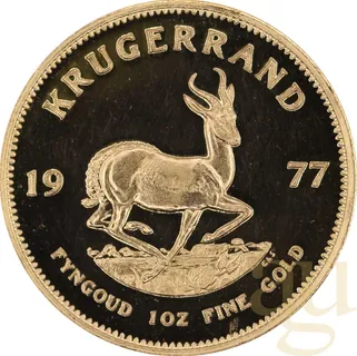 1 Unze Goldmünze Krügerrand 1977 polierte Platte