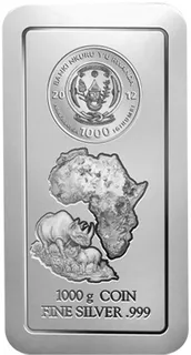 1 Kilogramm Silber Ruanda Münzbarren Nashorn 2012