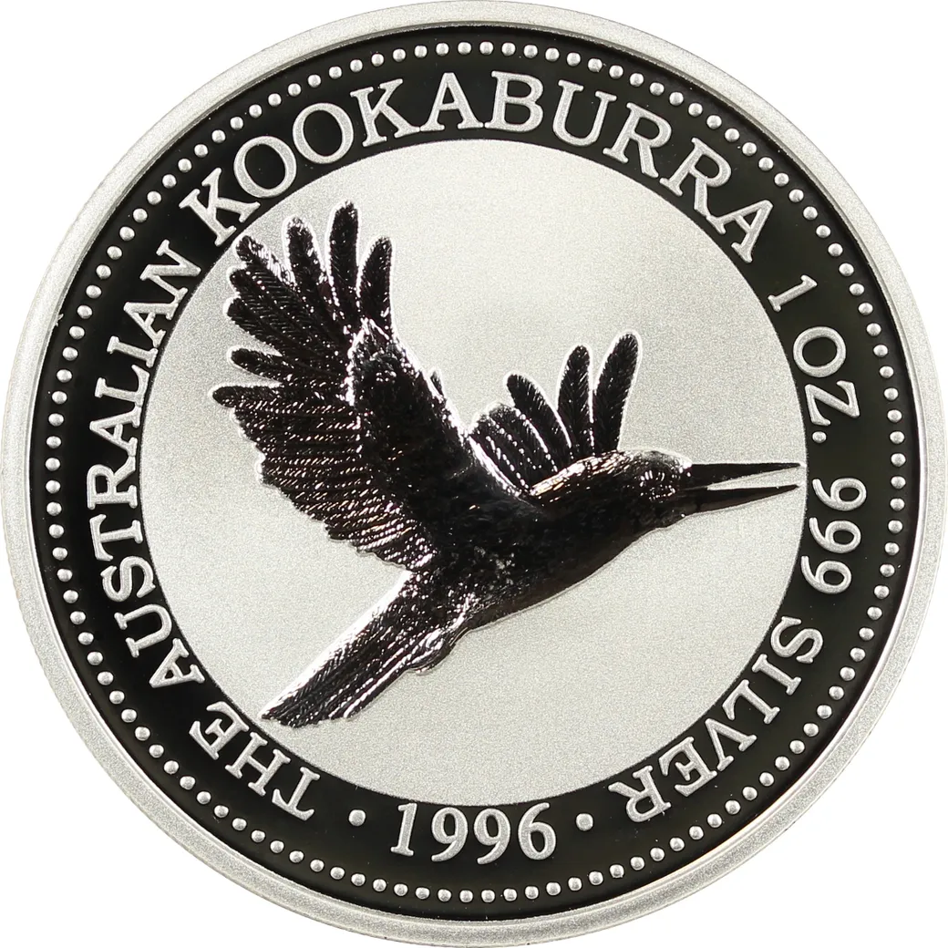 2 Unzen Silbermünze Australien Kookaburra 1996