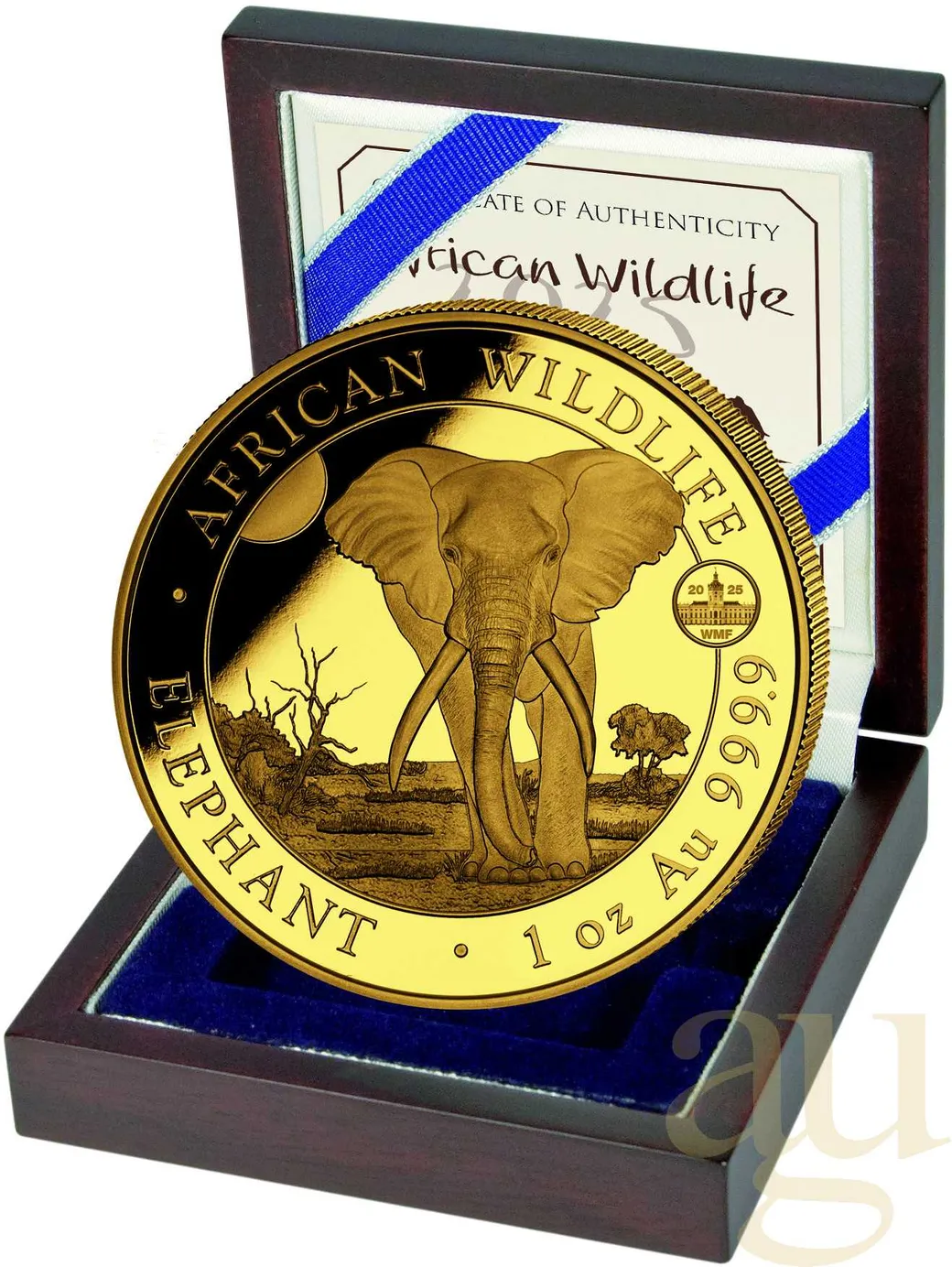 1 Unze Goldmünze Somalia Elefant 2025 - WMF Berlin