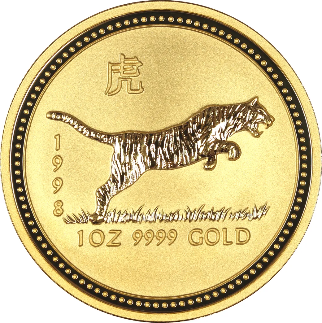 1 Unze Goldmünze Australien Lunar I Tiger 1998