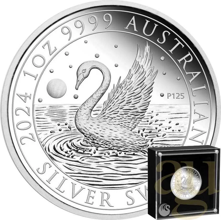 1 Unze Silbermünze Australien Schwan 2024 - polierte Platte