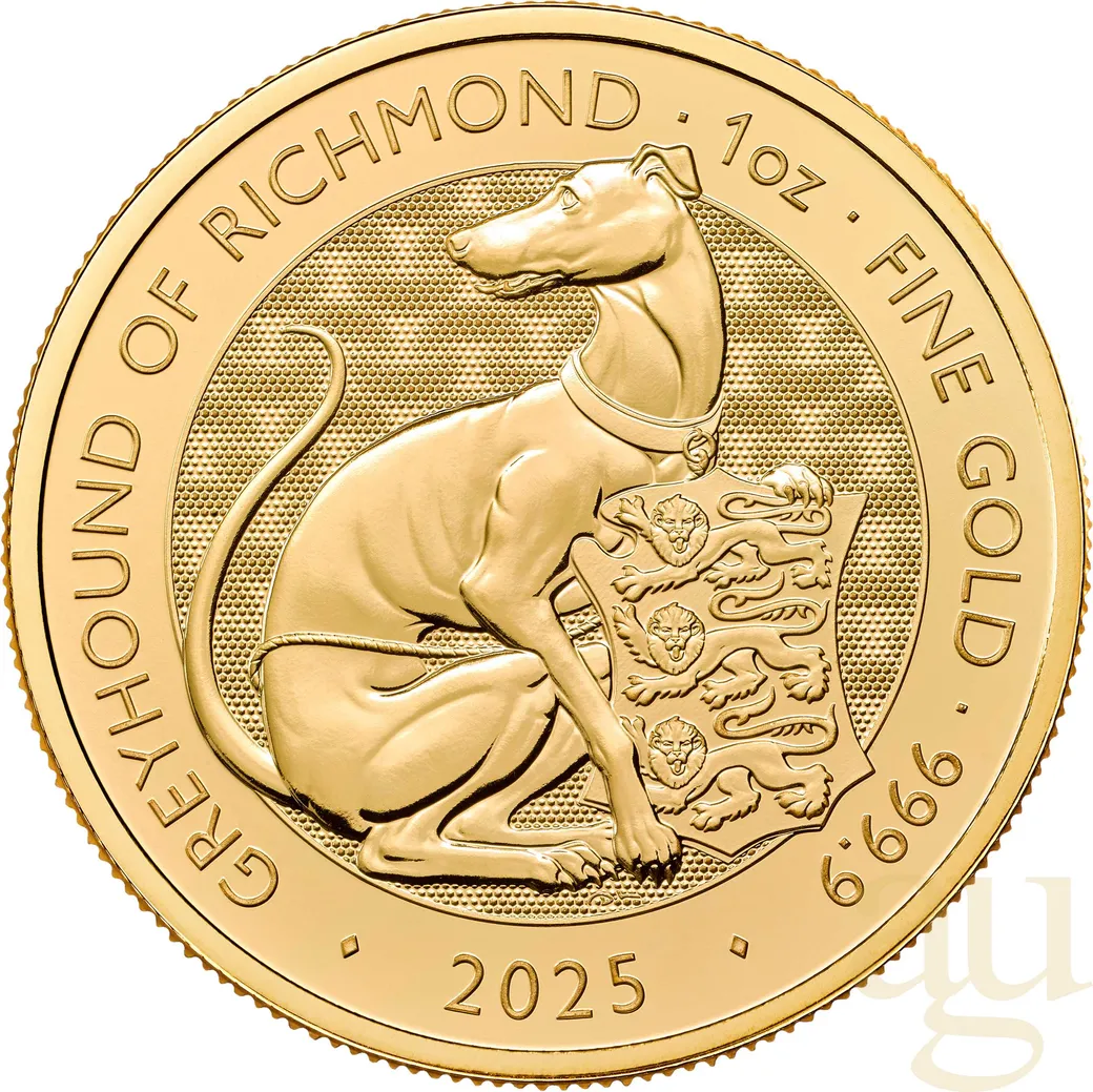 1 Unze Goldmünze Tudor Beasts Greyhound 2025