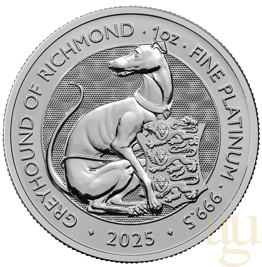 1 Unze Platinmünze Tudor Beasts Greyhound 2025