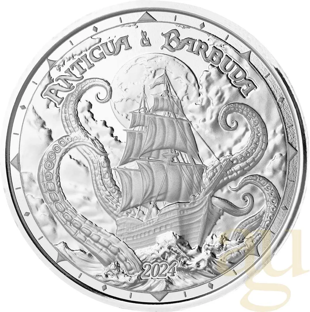 1 Unze Silbermünze EC8 Antigua & Barbuda - Rum Runner and Kraken 2024
