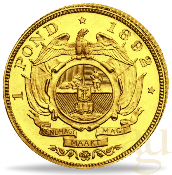1 Pfund Goldmünze Südafrika Ohm Krüger 1892-1898