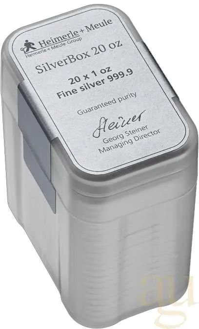 20x 1 Unzen Silberbarren Heimerle + Meule