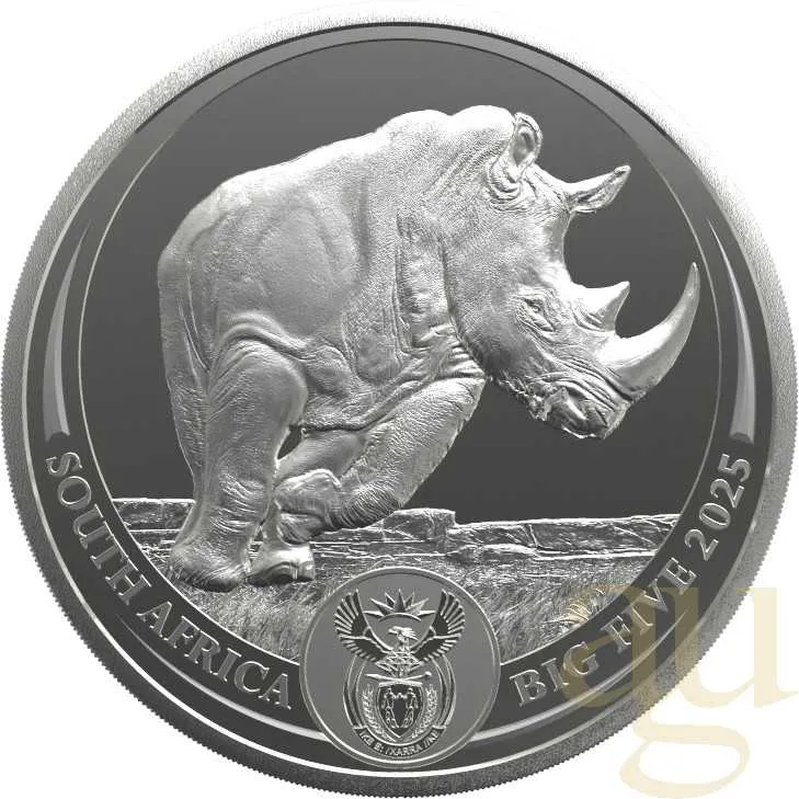1 Unze Silbermünze Südafrika Big Five Nashorn 2025