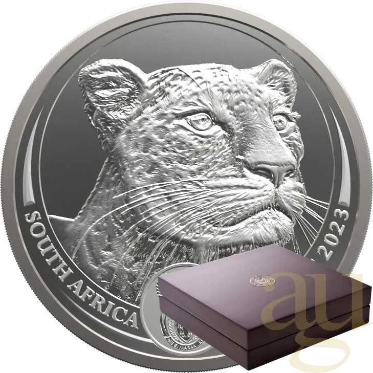 5 Unzen Silbermünze Südafrika Big Five Leopard 2023 proof