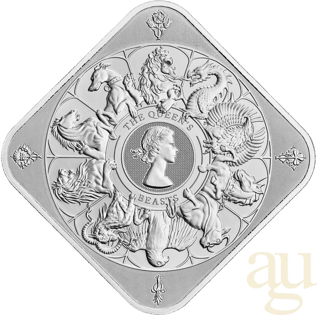 10 Unzen Silberbarren The Royal Mint - Queen's Beasts