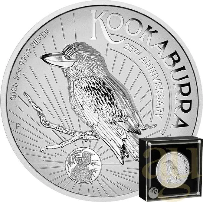 5 Unzen Silbermünze Australien Kookaburra 2025 - Incused Coin