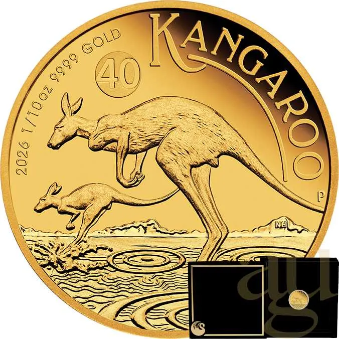 1/10 Unze Goldmünze Australien Känguru 2026 - polierte Platte