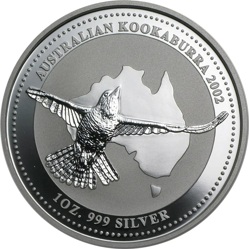 10 Unzen Silbermünze Australien Kookaburra 2002