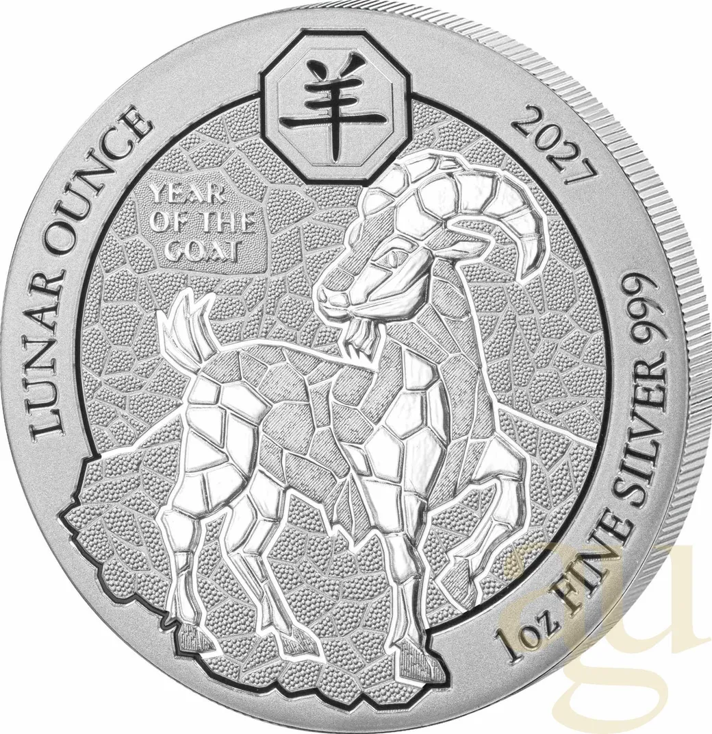 1 Unze Silbermünze Ruanda Lunar Ziege 2027