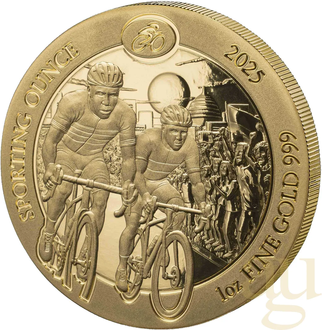 1 Unze Goldmünze Ruanda Sporting Serie - Radsport 2025
