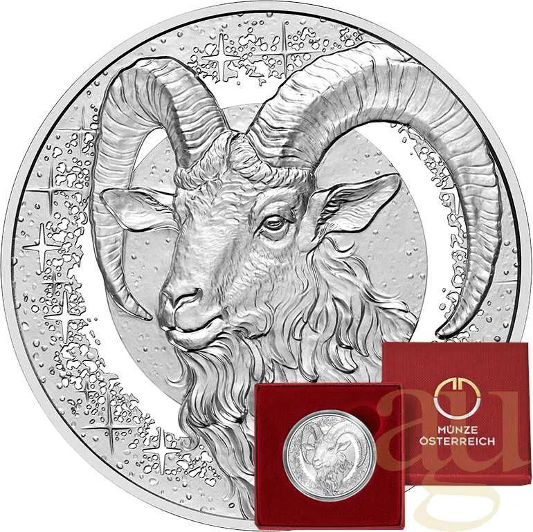 20 Euro Silbermünze Österreich Sternzeichen - Steinbock 2025 - polierte Platte
