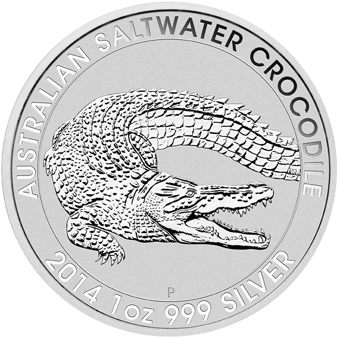 1 Unze Silbermünze Australien Salzwasser Krokodil 2014