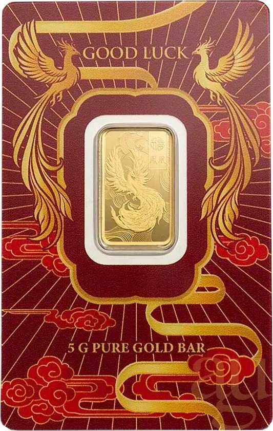 5 Gramm Goldbarren PAMP Good Luck Phoenix