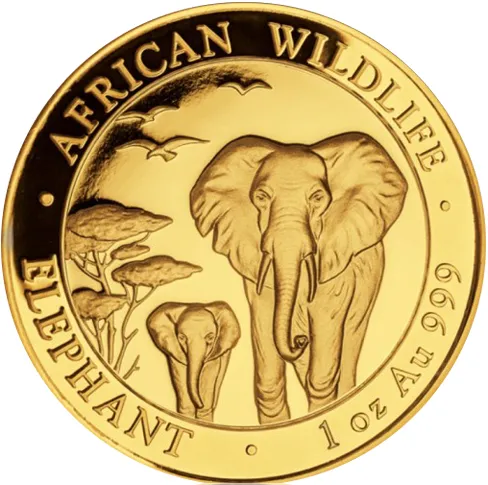 1 Unze Goldmünze Somalia Elefant 2015