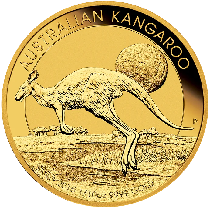 1/10 Unze Goldmünze Australien Känguru 2015