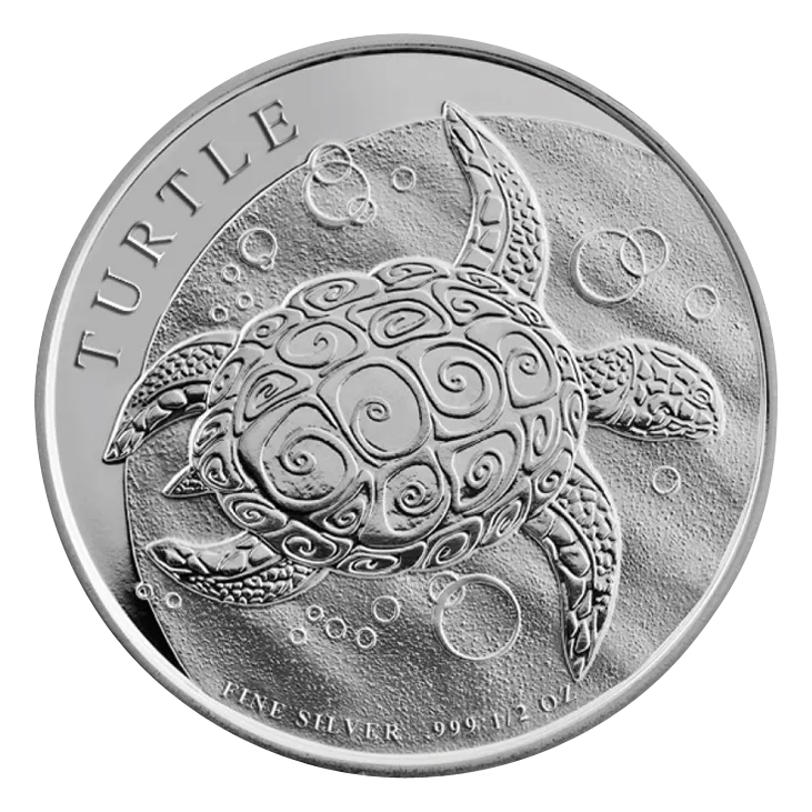 1/2 Unze Silbermünze Niue Schildkröte 2014
