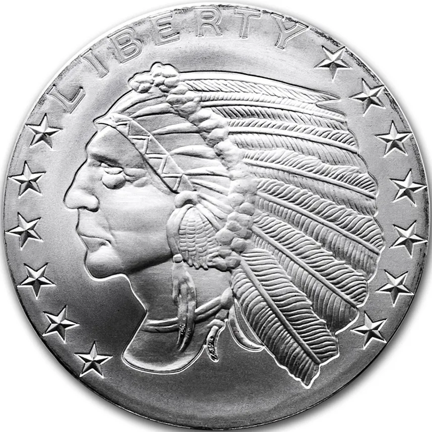 1 Unze Silber Incuse Indianer Round