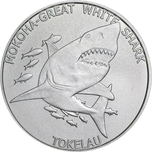 1 Unze Silbermünze Tokelau Mokoha Great white Shark - weißer Hai 2015