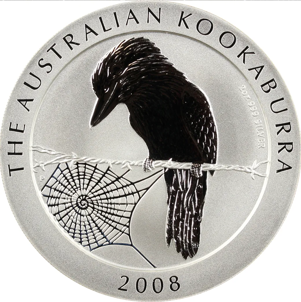 2 Unzen Silbermünze Australien Kookaburra 2008