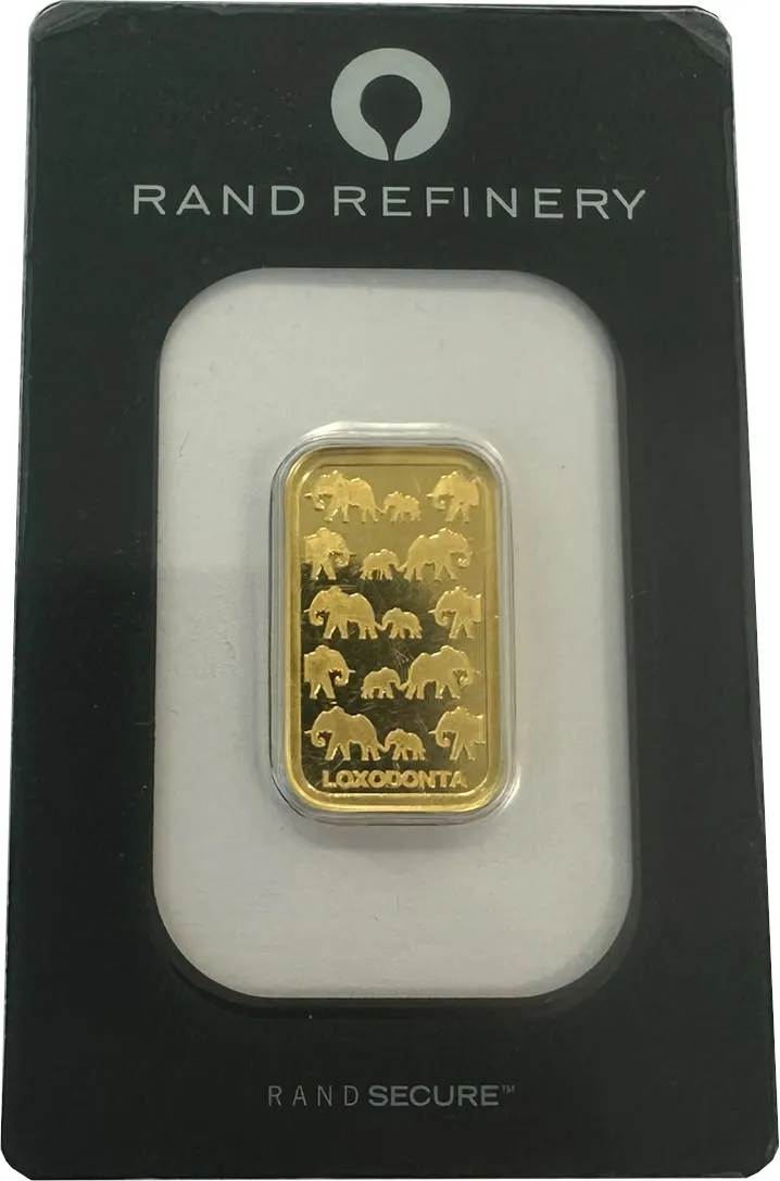 10 Gramm Goldbarren Rand Refinery - Elefant
