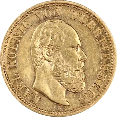 5 Mark Goldmünze Karl König von Württemberg