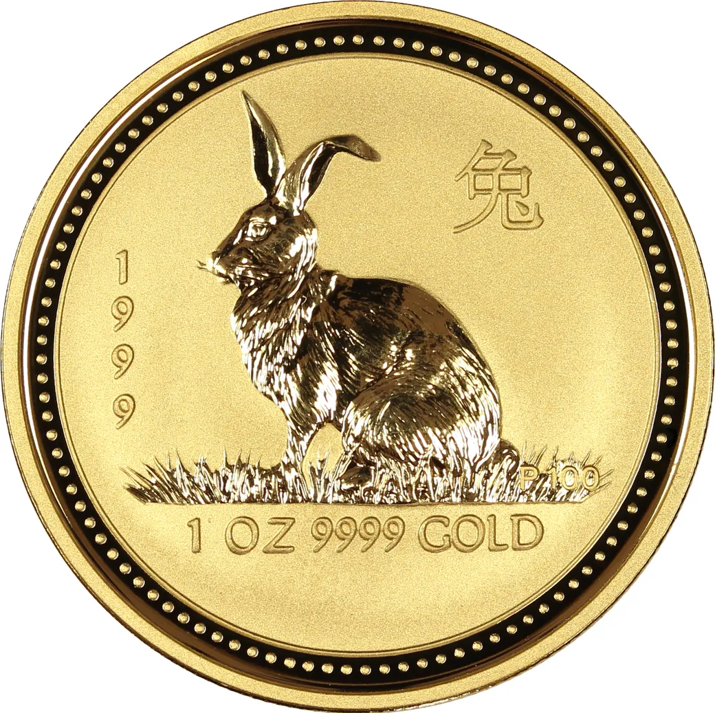 1 Unze Goldmünze Australien Lunar I Hase 1999