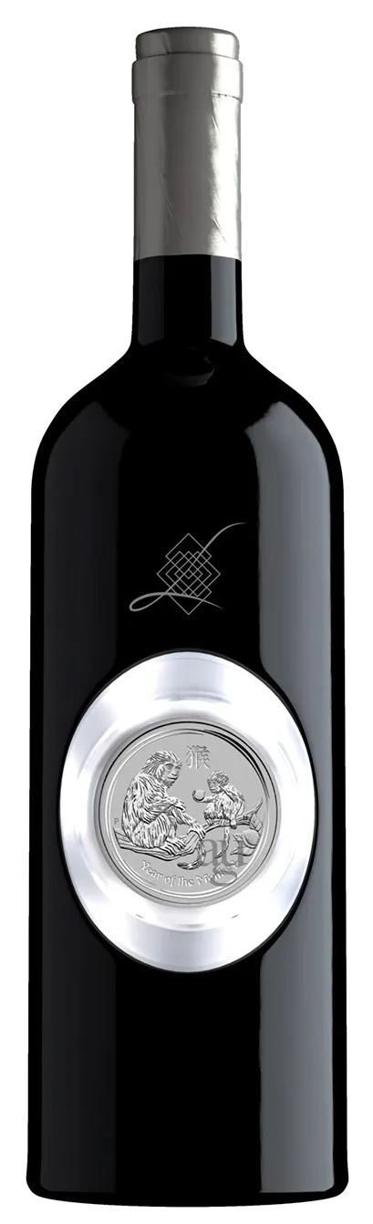 Le Laurion® Bordeaux Weinflasche inkl. Silbermünze und Beleuchtung - Weltneuheit-