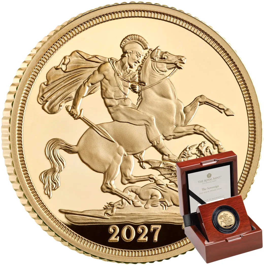 1 Pfund Goldmünze Sovereign King Charles 2027 - polierte Platte