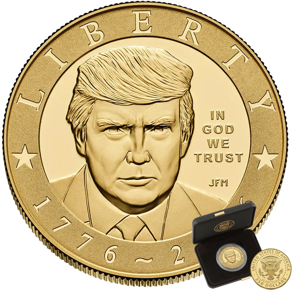 1 Unze Goldmünze America 250 Jahre Jubiläum USA - Präsident Donald J. Trump 2026 – Polierte Platte
