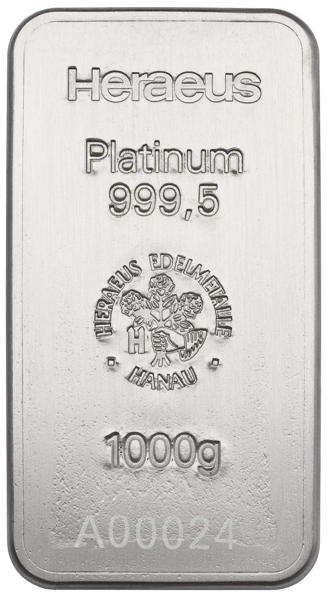 1.000 Gramm Platinbarren Heraeus
