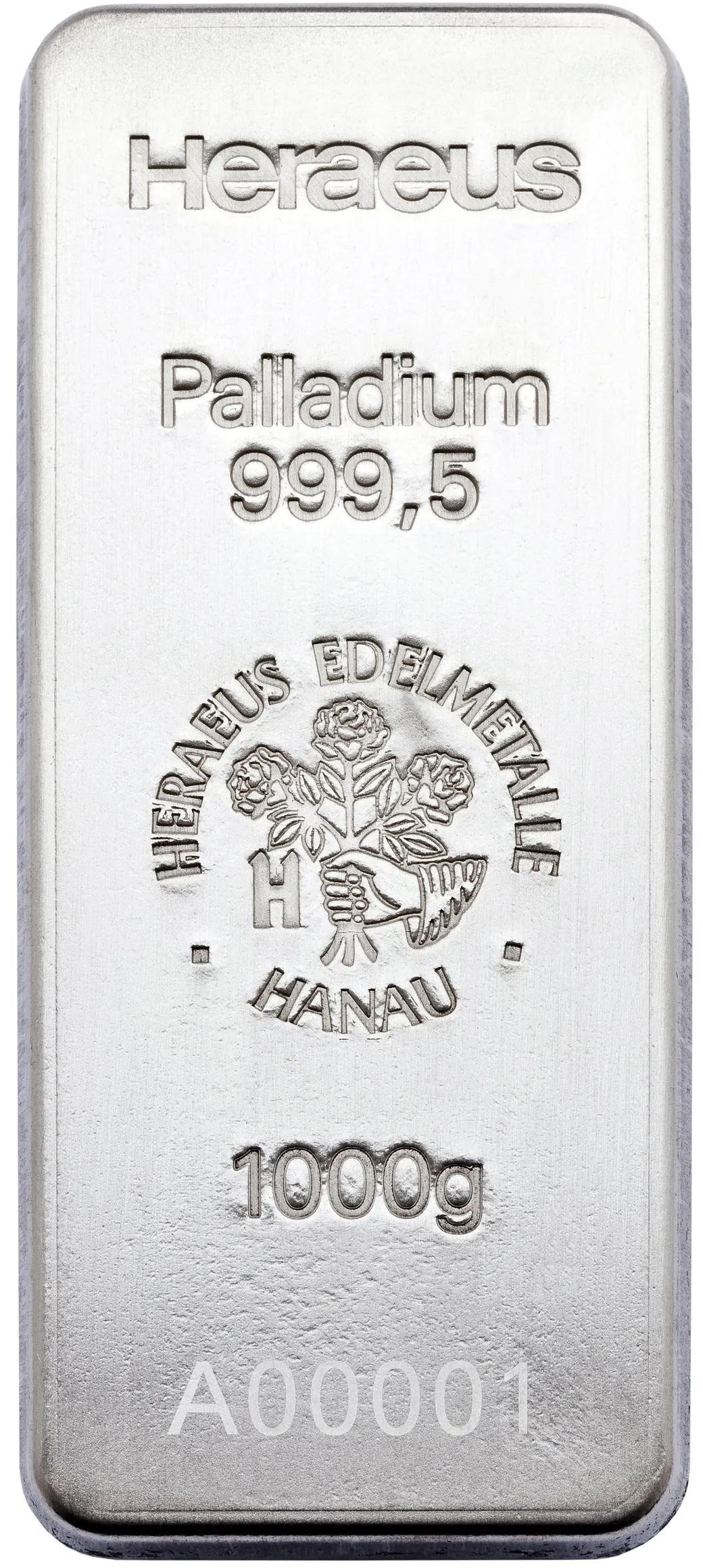 1.000 Gramm Palladiumbarren Heraeus