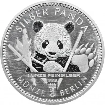 1 Unze Silber Panda 2017 Münze Berlin Round