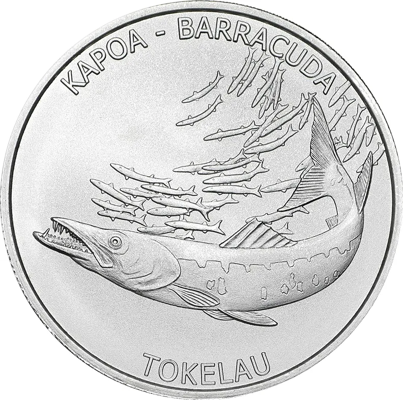 1 Unze Silbermünze Tokelau Barracuda 2017
